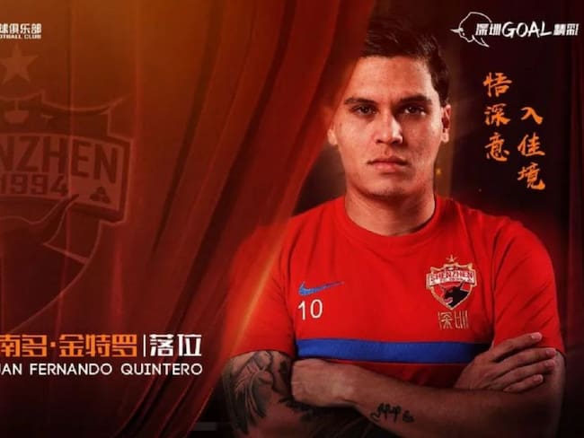 Juan Fernando Quintero presentado oficialmente por Shenzhen FC.