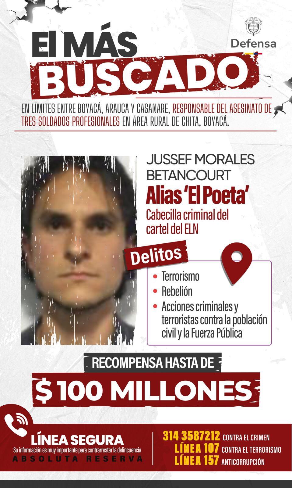 'El Poeta' sería el autor intelectual del ataque del lunes 4 de agosto en límites de los municipios de Chita y Jericó