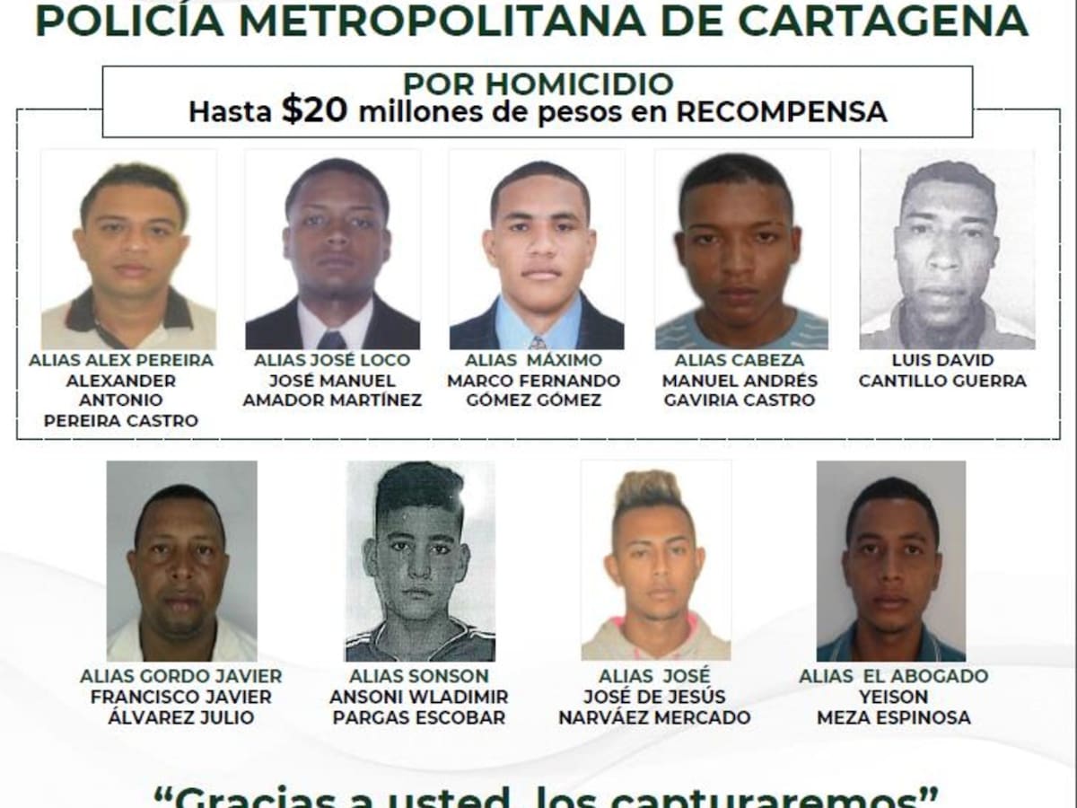 Tras la pista de los más buscados en Cartagena: ofrecen recompensa de $20 millones