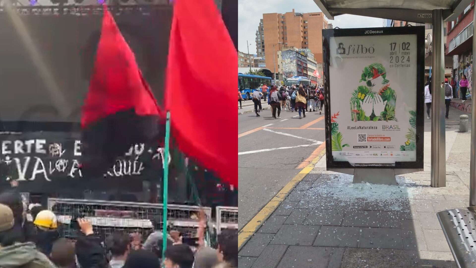 Casos de vandalismo en las marchas del 11 de abril en Colombia - Secretaría de Gobierno de Bogotá