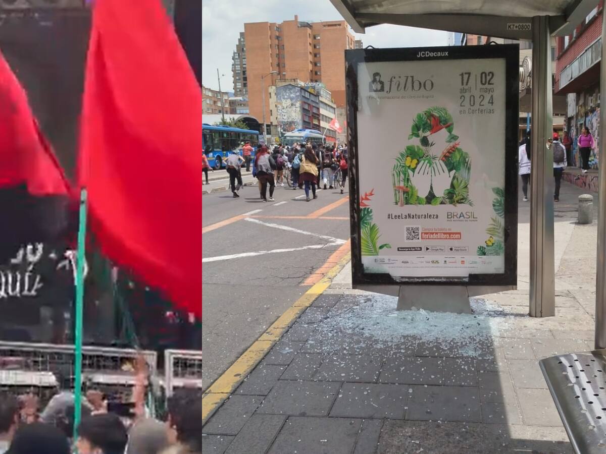 Encapuchados irrumpieron en la tarima de la Plaza de Bolívar y protagonizaron hechos vandálicos