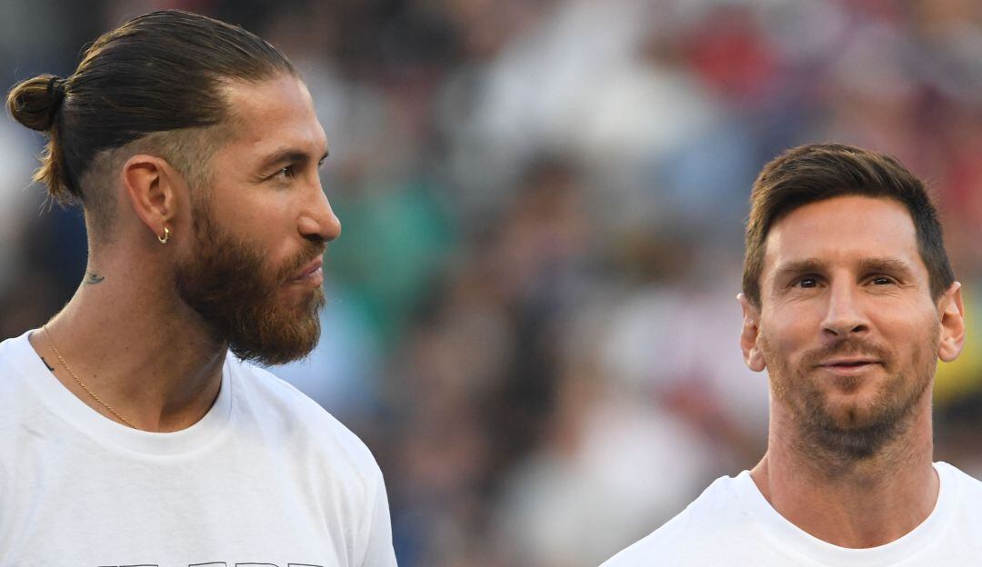 Sergio Ramos y Lionel Messi en el PSG