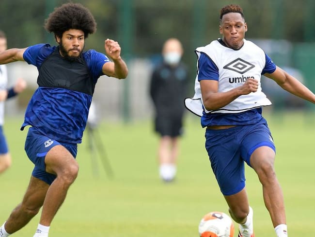 Yerry Mina supera la lesión y regresa a los entrenamientos con el Everton
