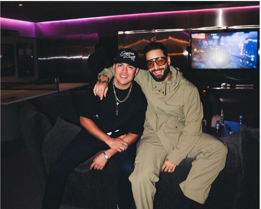 Maluma y Yeison Jiménez. Foto cortesía de Paola España Comunicaciones.