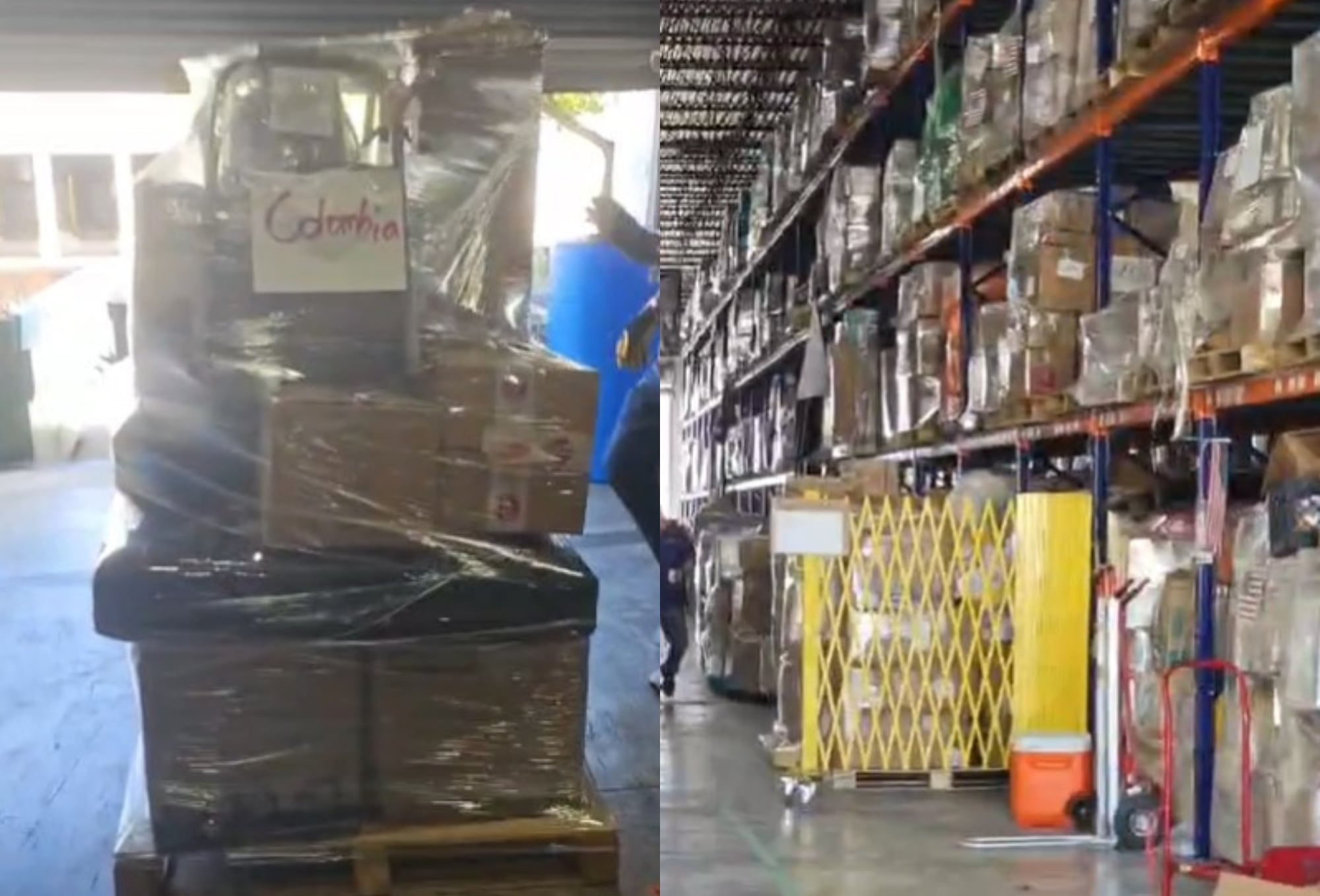 Ayudas humanitarias en Miami para Colombia. Fotos: Captura de videos suministrados