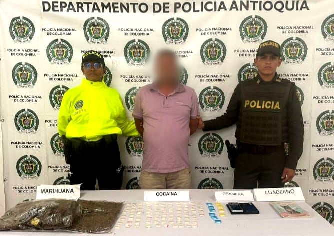 Capturado alias Funerario - foto policía Antioquia