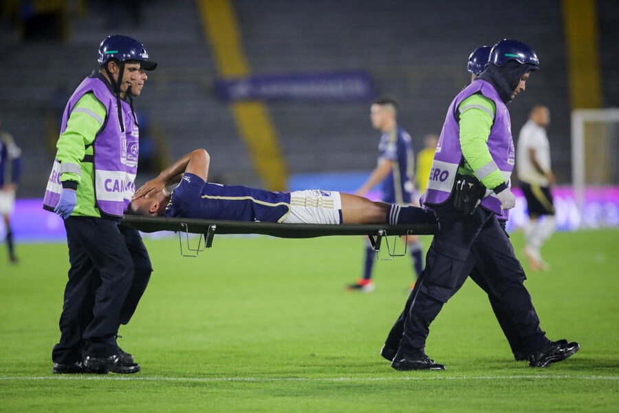 Omar Bertel se lesionó en el partido entre Millonarios y Águilas Doradas / Colprensa