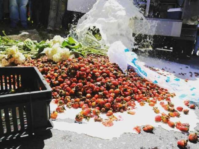 Marcha de cultivadores de frutas afectados por paro