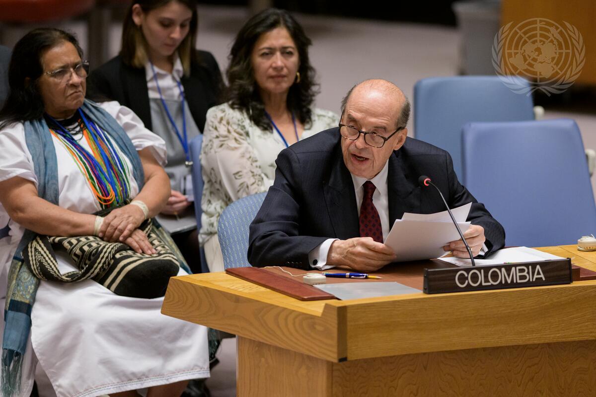 El canciller de Colombia, Álvaro Leyva, durante su intervención ante el Consejo de Seguridad de Naciones Unidas.  (Foto: Cancillería de Colombia)