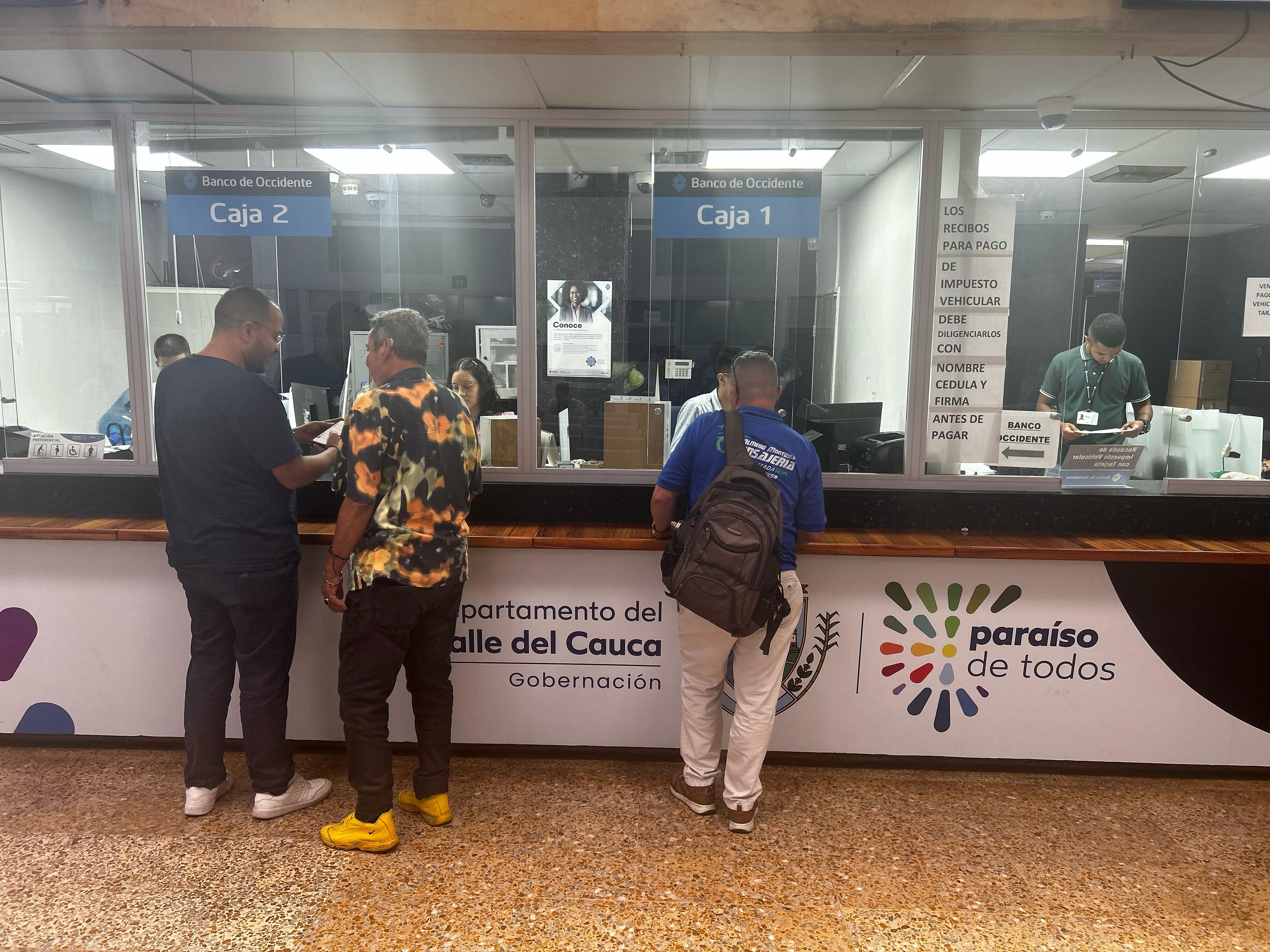 Ventanilla de pagos en la Gobernación del Valle del Cauca / Foto: Gobernación del Valle