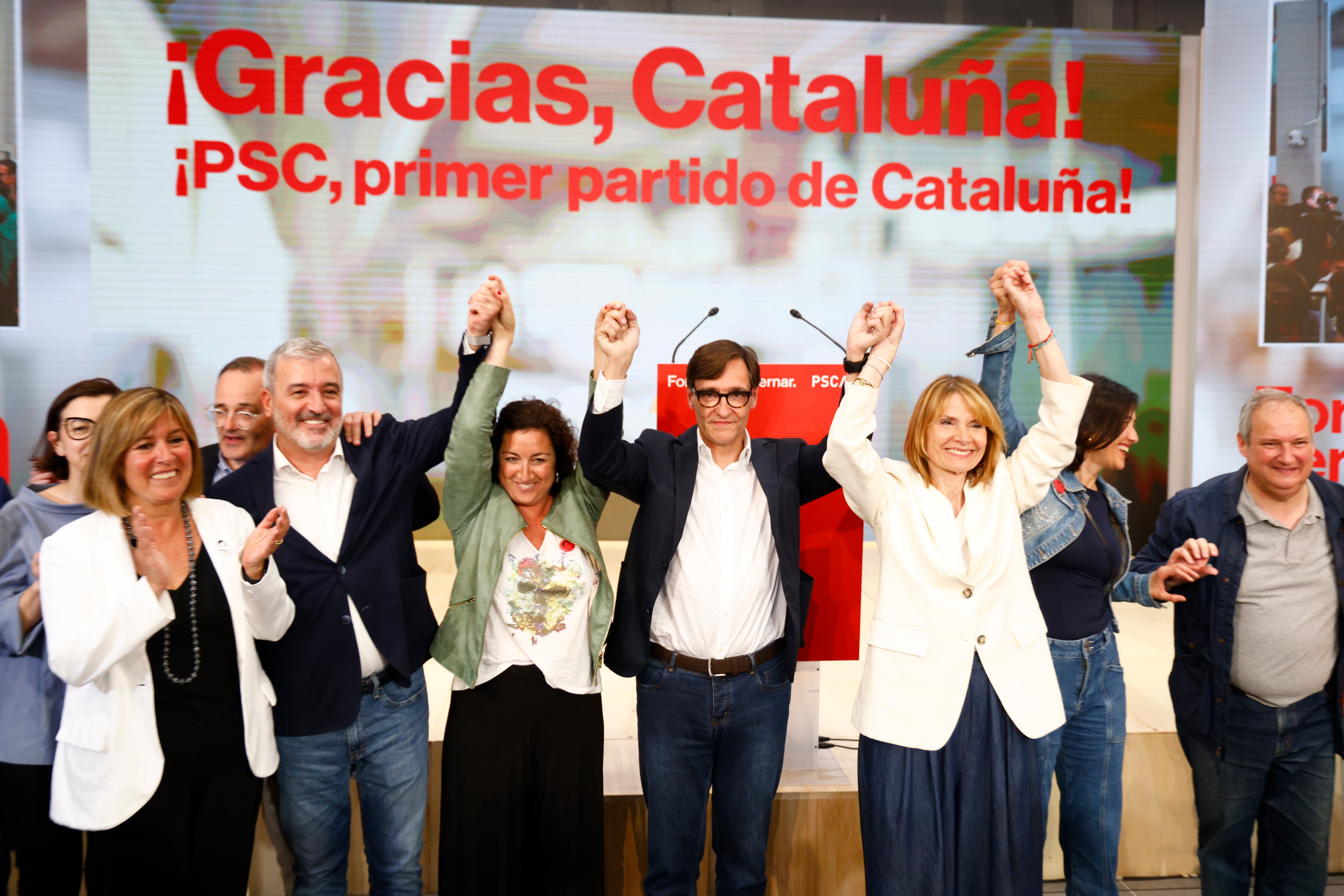 BARCELONA, 12/05/2024.- El candidato a la presidencia de la Generalitat por El PSC, Salvador Illa. El Partido Socialista ha ganado las elecciones con 42 escaños. EFE/Quique García