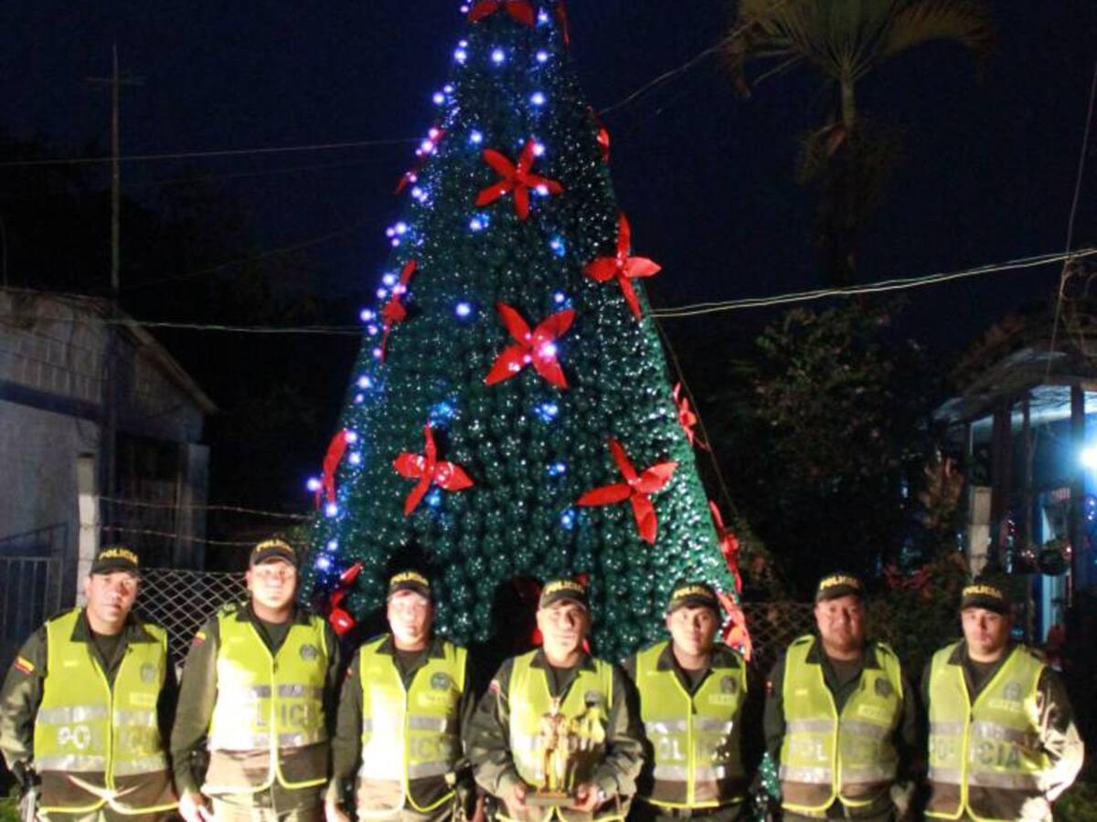 En Caldas construyeron árbol de navidad ecológico