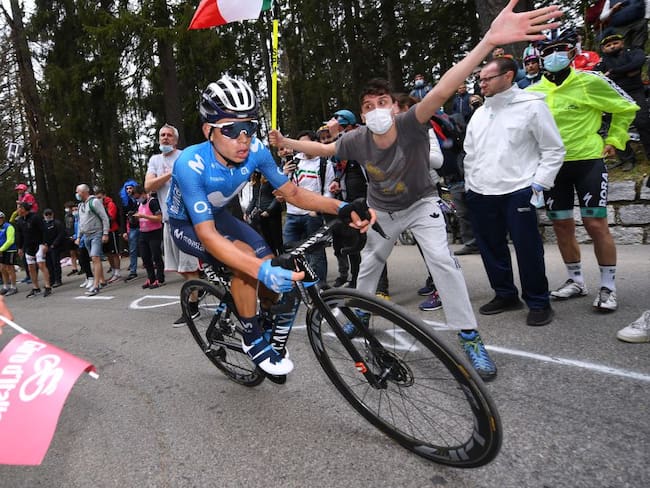 Einer Rubio, ciclista colombiano, durante su participación en el pasado Giro de Italia.