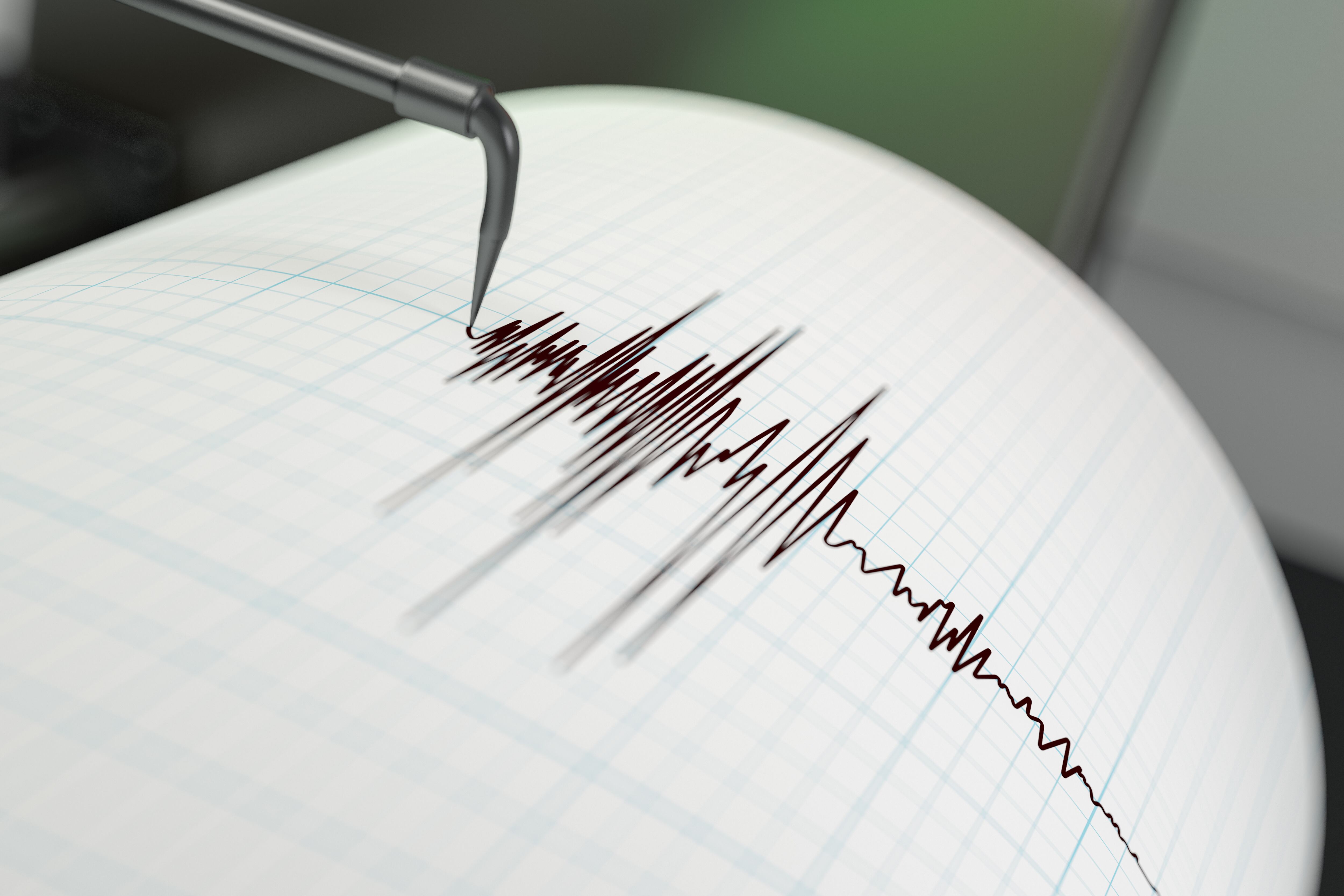 Earthquake Seismograph. 3D Render