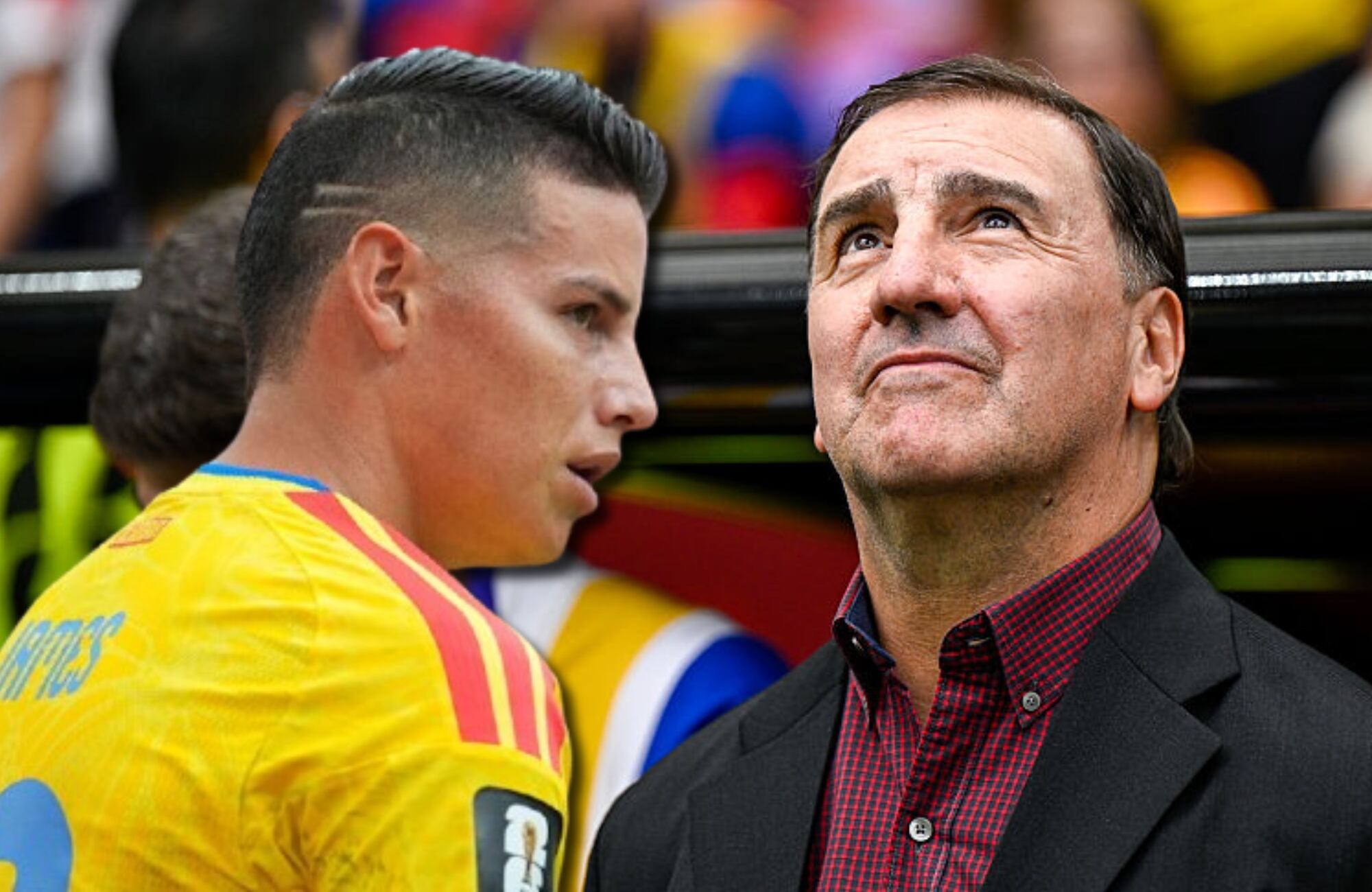 James Rodríguez y Néstor Lorenzo. Fotos: (Photo by Ercin Erturk/Anadolu via Getty Images) / (Photo by Indrawan Kumala/NurPhoto via Getty Images)