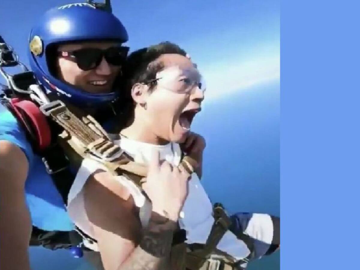 (Video) Paracaidista novato se desmayó en pleno descenso