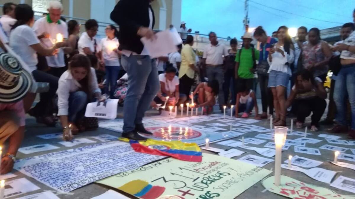 En Sincelejo, la velatón se desarrolló en la Plaza Olaya Herrera