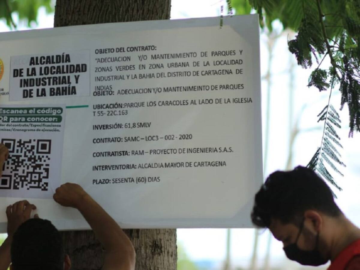 Obras públicas de Cartagena tendrán código QR