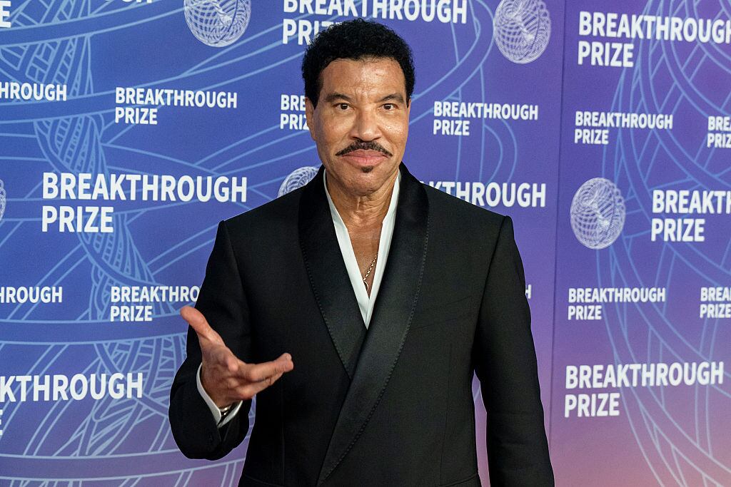 SANTA MONICA, CALIFORNIA - APRIL 18: Lionel Richie arrives at the 12th Breakthrough Prize Ceremony at Barker Hangar on April 18, 2026 in Santa Monica, California. (Photo by Craig T Fruchtman/WireImage)