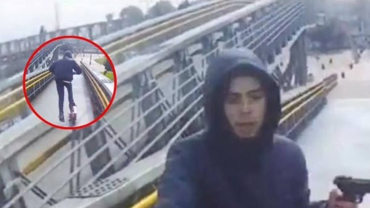 Video: En Bogotá ladrón le robó la patineta a un joven amenazándolo con un arma a plena luz del día