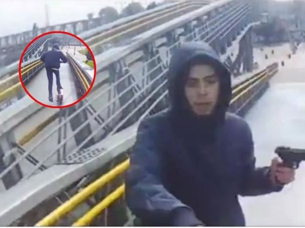 Video: En Bogotá ladrón le robó la patineta a un joven amenazándolo con un arma a plena luz del día
