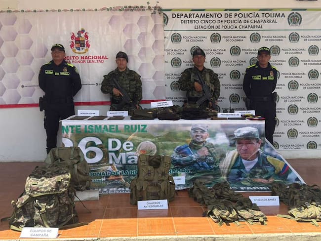 Descubren un depósito ilegal del frente Ismael Ruiz de las disidencias de las Farc en el Tolima