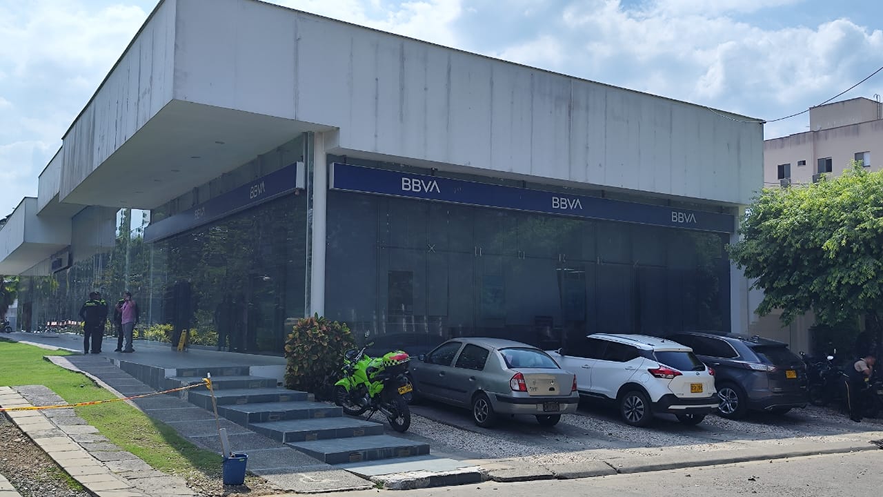 Sede del Banco BBVA en Montería donde ocurrió el hurto.