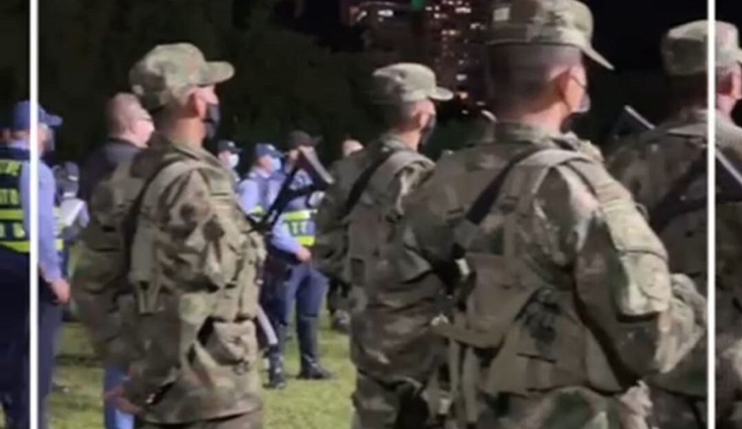 Tropas de los batallones Cisneros y de Servicios de la Octava Brigada del Ejército y apoyo a patrullajes