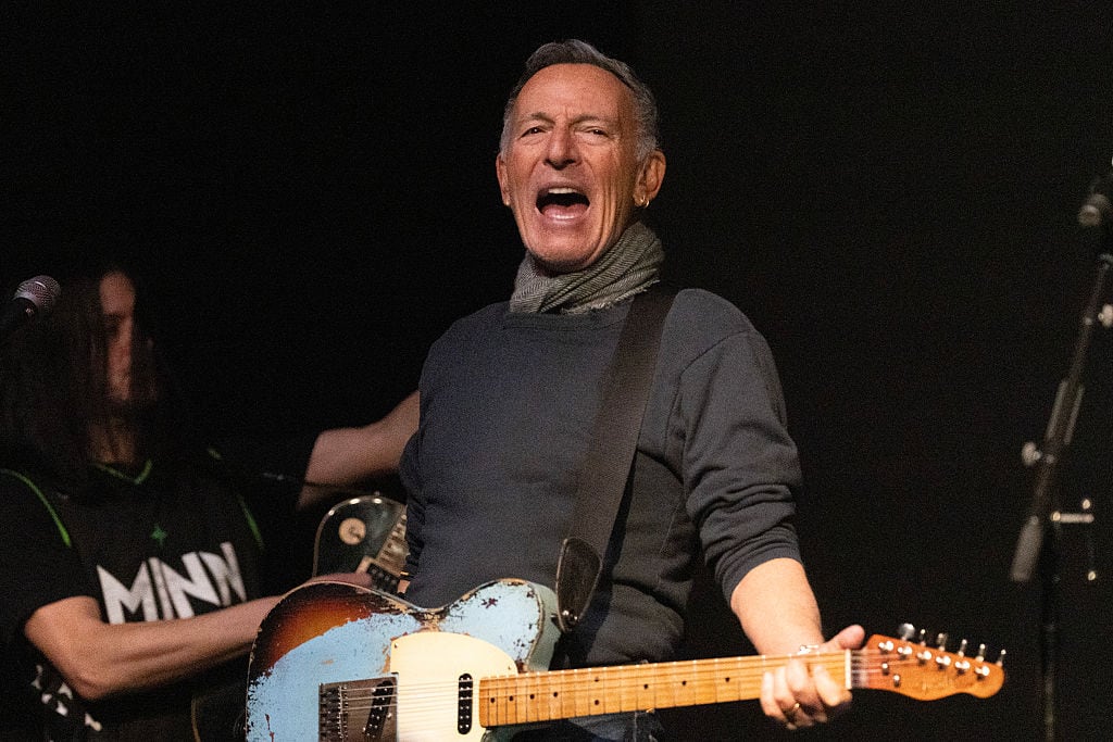 MINNEAPOLIS, MN. - JANUARY 2026: Bruce Springsteen performs the song "The Ghost of Tom Joad" with Tom Morello(not pictured) during the Defend Minnesota! benefit concert at First Avenue in Minneapolis, Minn. on Friday, January 30, 2026. The Defend Minnesota! protest concert denouncing ICE(Immigration and Customs Enforcement) and the federal Operation Metro Surge immigration operation in the Twin Cities, was organized by Tom Morello of Rage Against the Machine, who also performed. All the profits from the concert are being donated to the families of Renee Good and Alex Pretti, who were shot and killed by federal agents in Minneapolis during Operation Metro Surge. (Photo by Alex Kormann/The Minnesota Star Tribune via Getty Images)