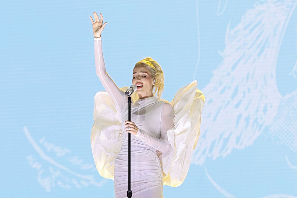 MIAMI, FLORIDA - AUGUST 16: Elena Rose performs on stage during United For Venezuela Benefit Concert at Kaseya Center on August 16, 2026 in Miami, Florida. (Photo by John Parra/Getty Images)