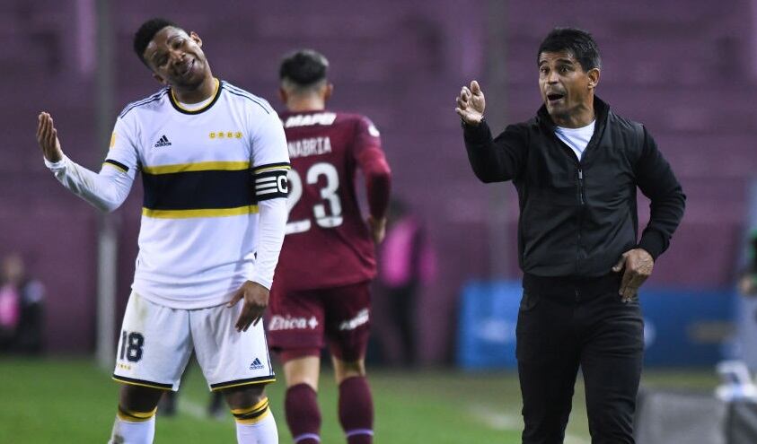 Frank Fabra y Hugo Ibarra en un partido de Liga ante Lanus (Photo by Rodrigo Valle/Getty Images)