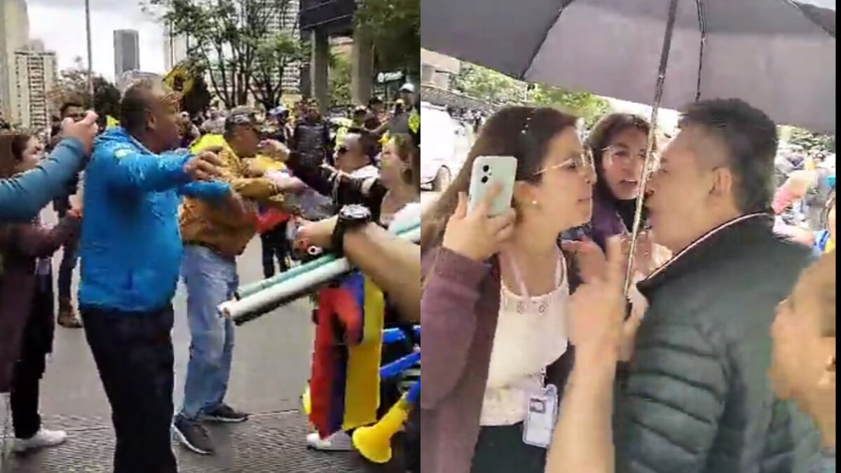 Agresión de opositores al gobierno a dos jóvenes en medio de manifestaciones en Bogotá