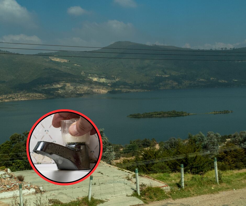 Embalse San Rafael y persona cerrando llave del agua (Getty Images)