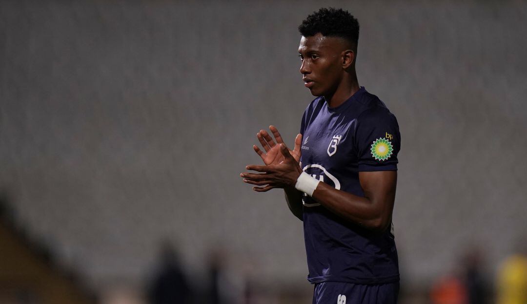 Mateo Casierra, delantero colombiano, durante su paso por el Belenenses.