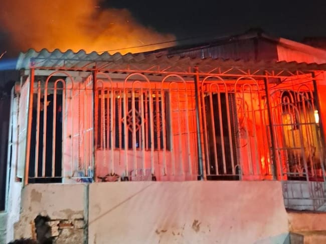 Vivienda afectada por incendio en Barranquilla./ Foto: Cortesía
