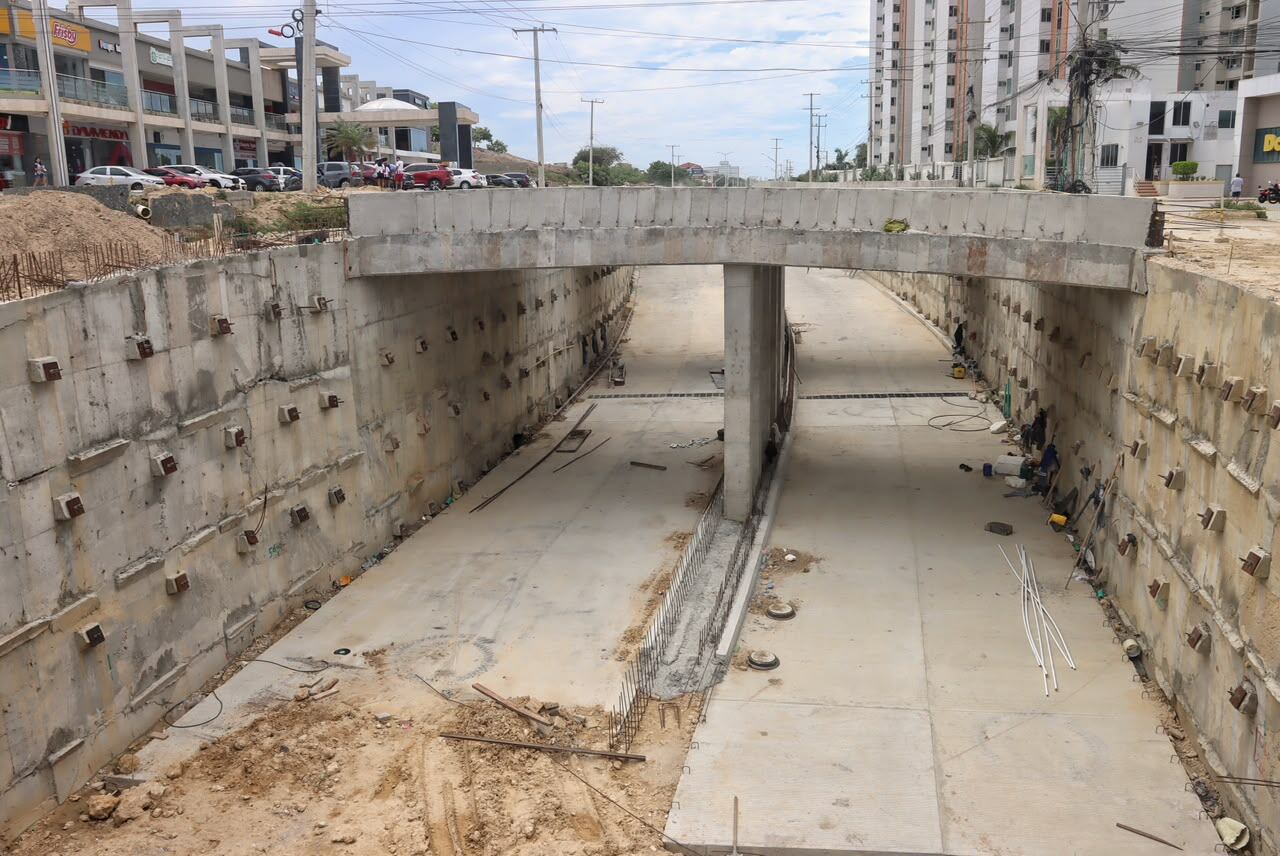 Obras de la Gran Vía. Foto: Gobernación del Atlántico.