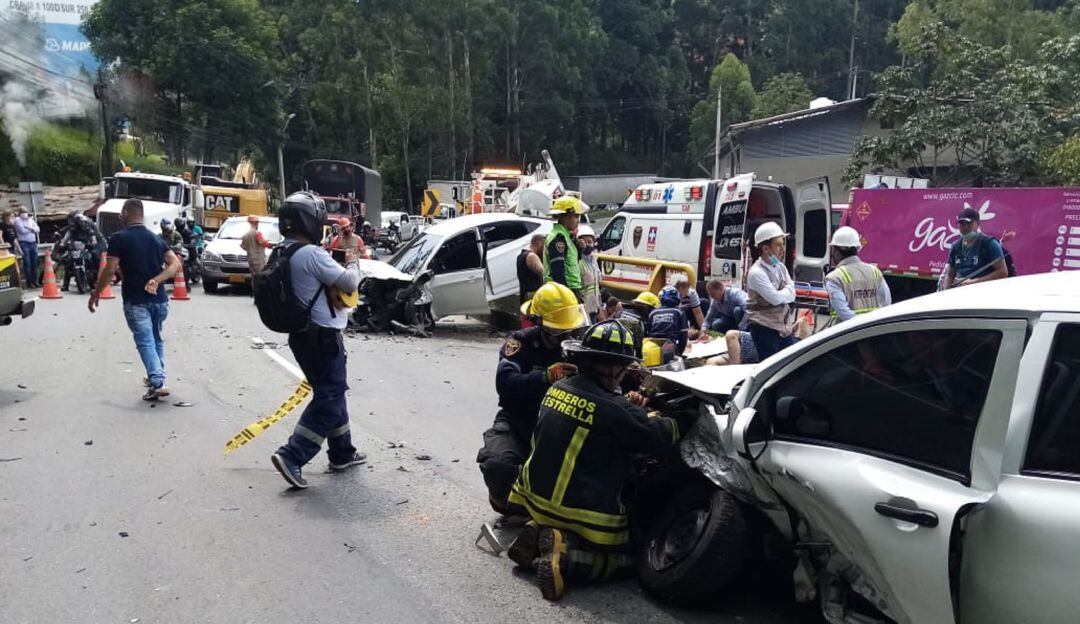 Cinco personas heridas dejó un accidente de tránsito en Valle de Aburra