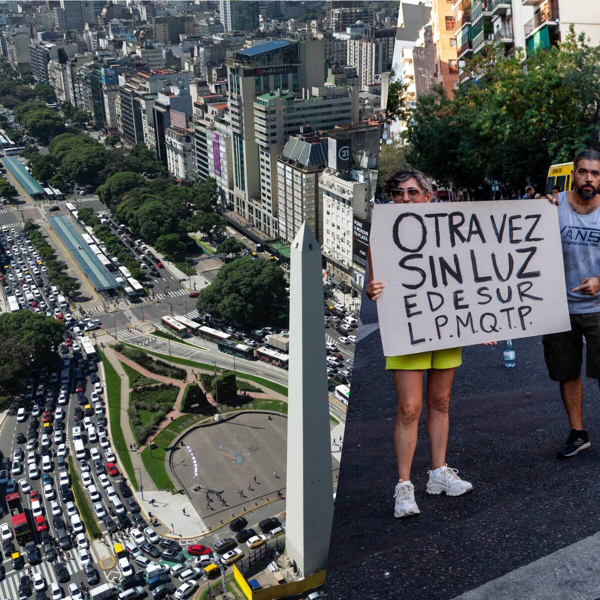Apagón en Buenos Aires en medio de sensación térmica de 44 grados