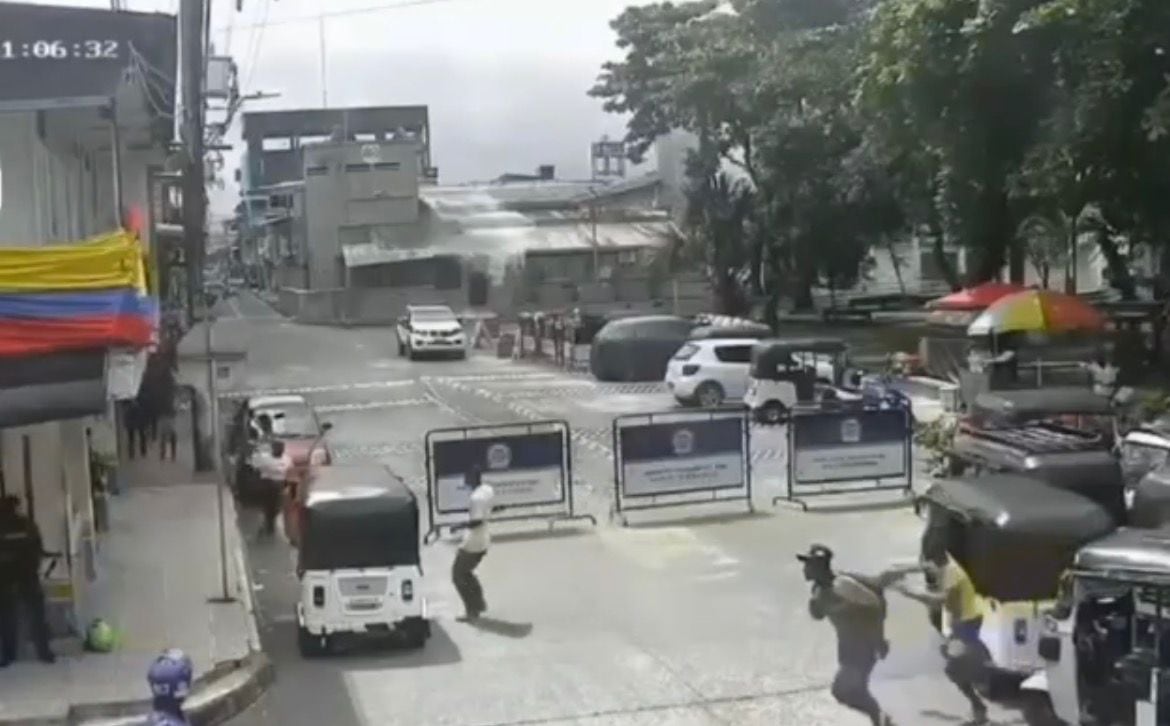 Ataque con drones cargados de explosivos a la estación de policía en Tadó, Chocó. Foto: Cortesía.