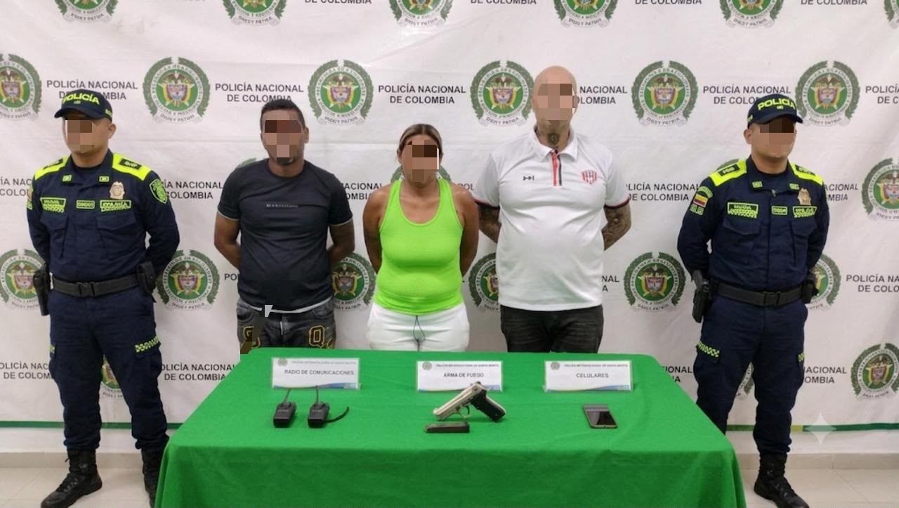 Personas capturadas. Foto: Policía de Santa Marta.
