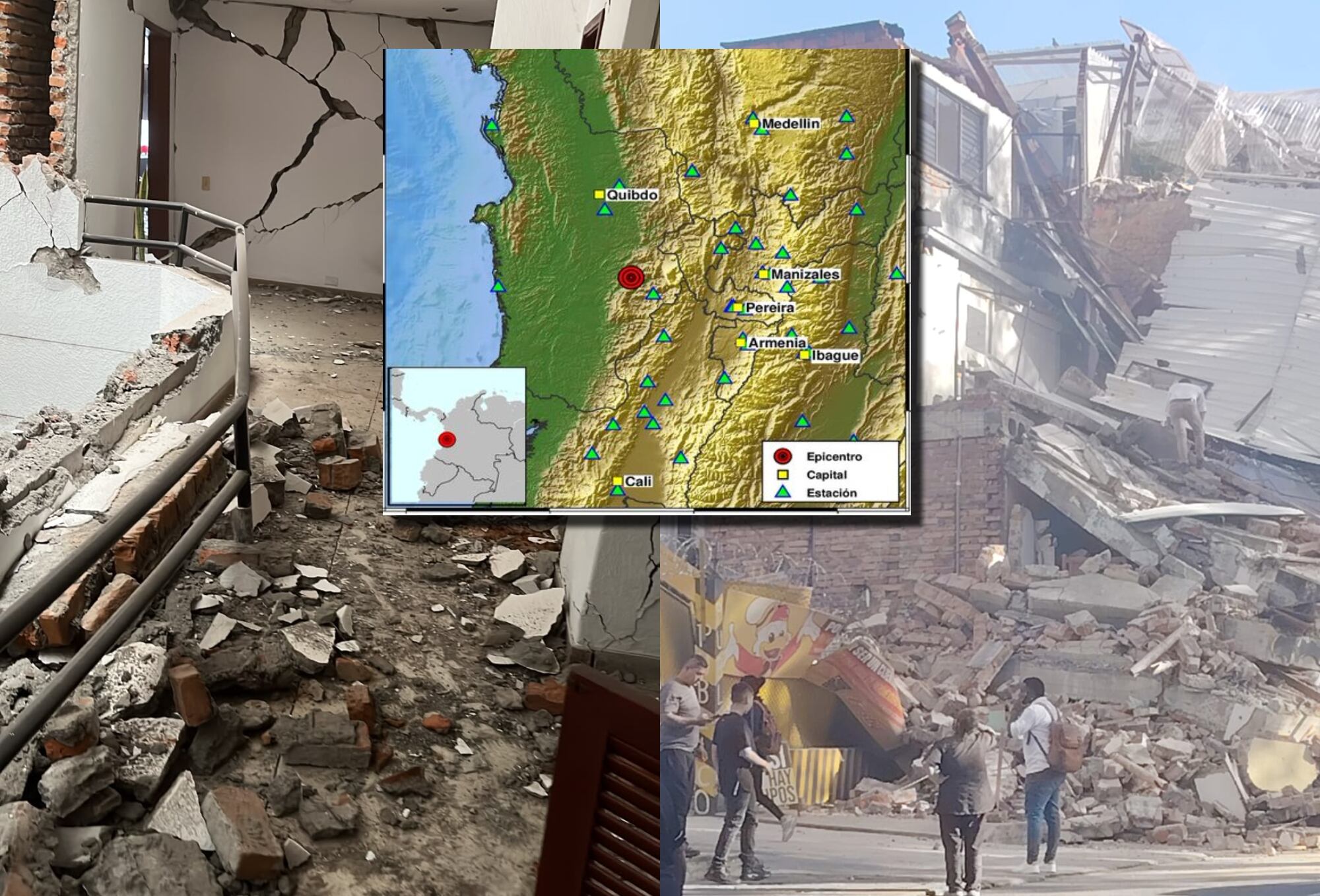 Daños por terremoto en Colombia. Fotos: Suministradas