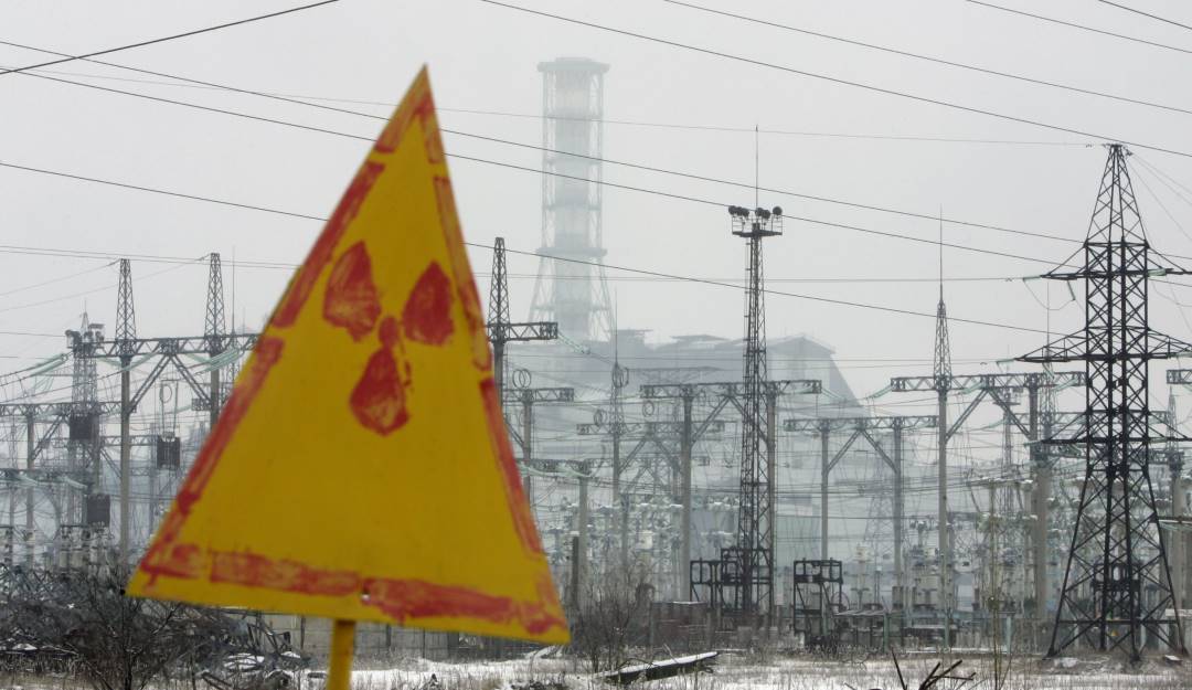 Señalización de riesgo en cercanías a plantas nucleares en Ucrania.                Foto: Getty 