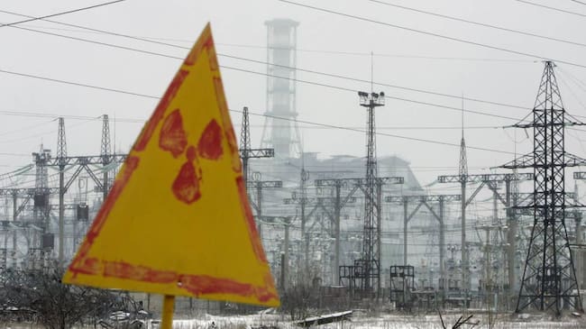 Señalización de riesgo en cercanías a plantas nucleares en Ucrania. Foto: Getty