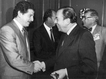 Fotografía de Luis Carlos Galán con Álvaro Gómez Hurtado. Foto: Archivo Colprensa.