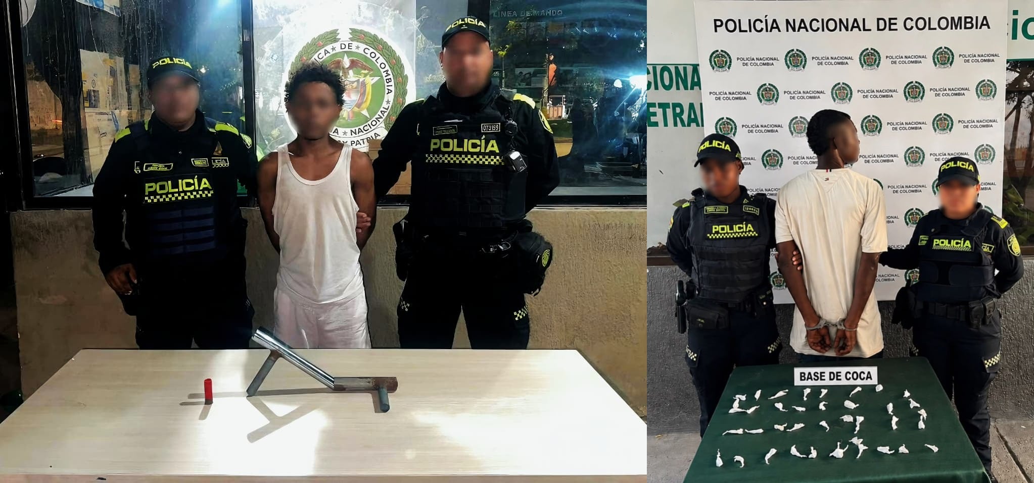 Capturados en operativos policiales. // Policía Metropolitana de Cartagena