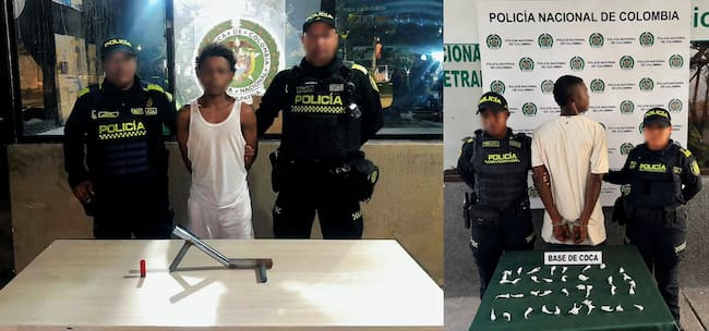 Capturados en operativos policiales. // Policía Metropolitana de Cartagena