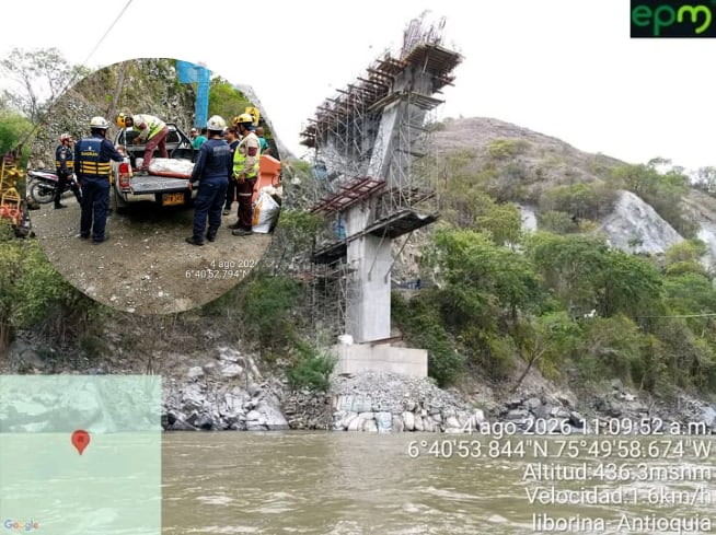 Trabajador ahogado en Liborina- foto Bomberos Sabanalarga
