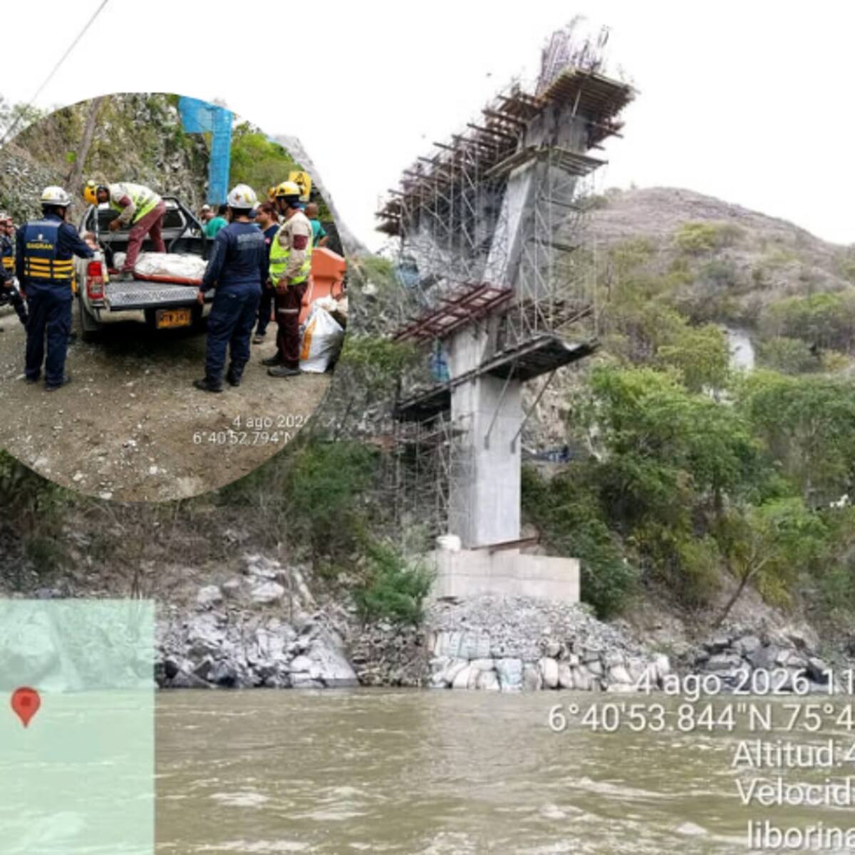 Un joven que trabaja en la construcción de un puente sobre el río Cauca murió ahogado en Liborina
