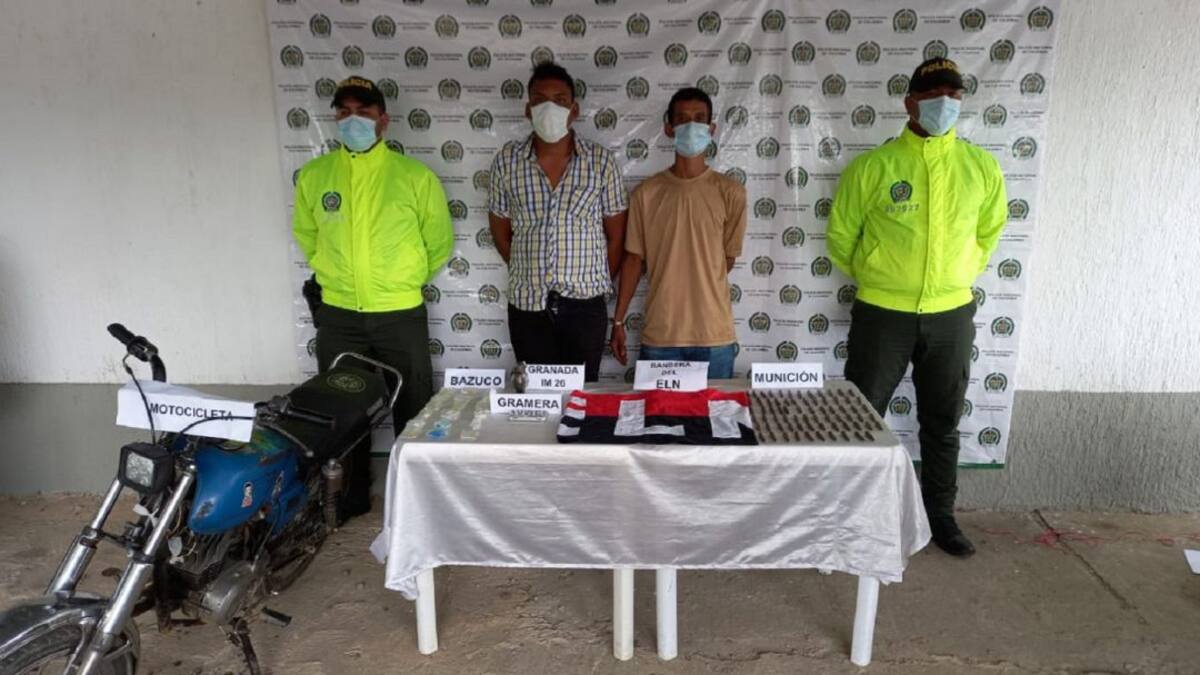 Capturan a dos presuntos integrantes del ELN en el Cesar