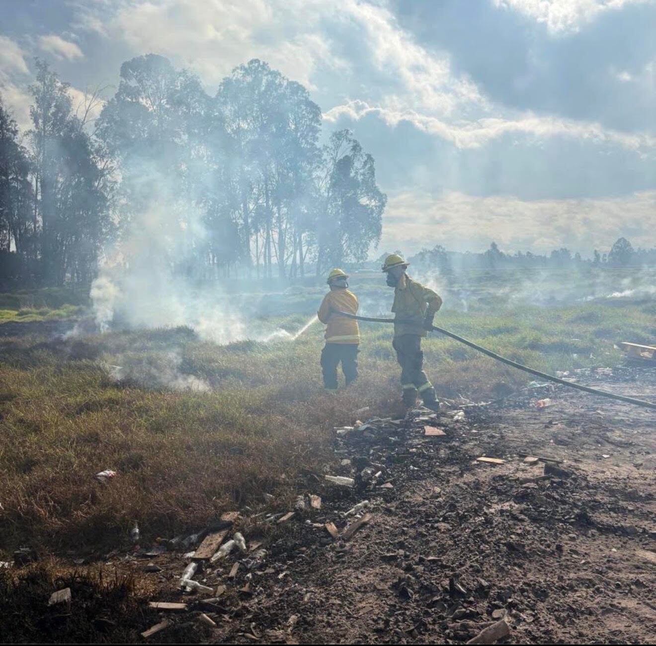 Incendio registrado en el sector de El Charquito en Soacha